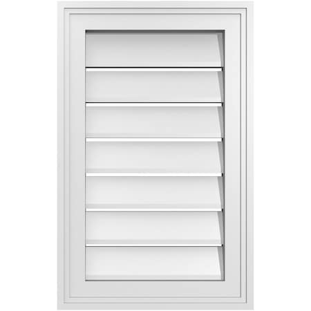 Ekena Millwork Vertical Surface Mount PVC Gable Vent: Functional, w/ 2"W x 1-1/2"P Brickmould Frame, 14"W x 22"H GVPVE14X2202SF
